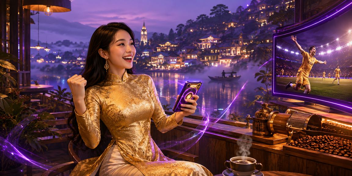 Người dùng Đà Lạt mặc áo dài xem sự kiện thể thao trực tuyến trên điện thoại